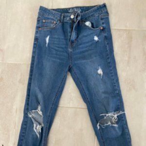 Ripped Skinny Jeans - Size 6 - blue - High Rise | Wild Fable